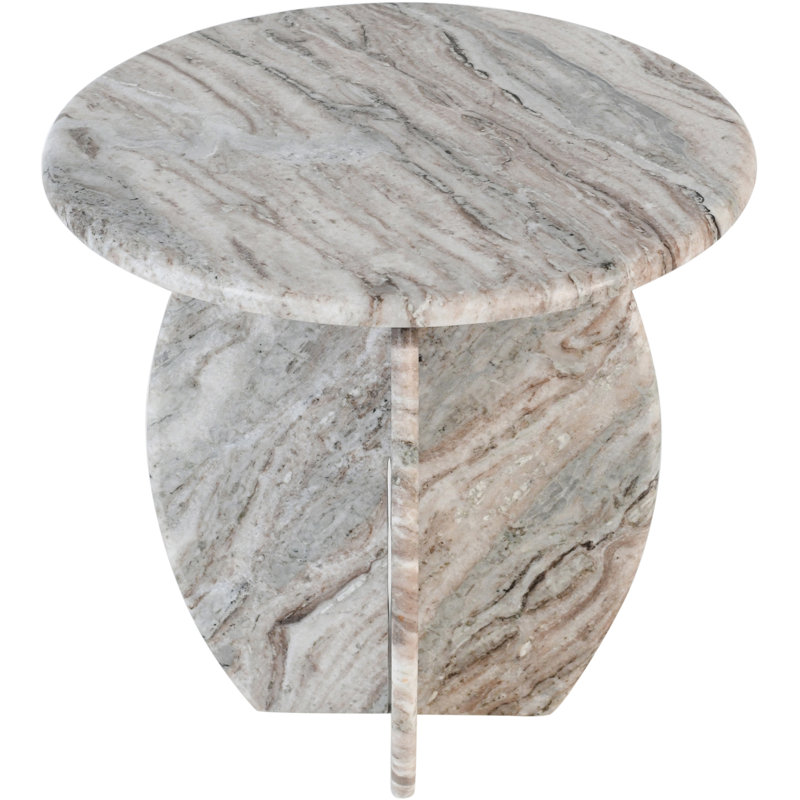 Iverna Marble Top End Table, Brown