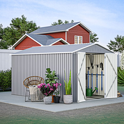 Remise de rangement extérieure avec portes verrouillables
