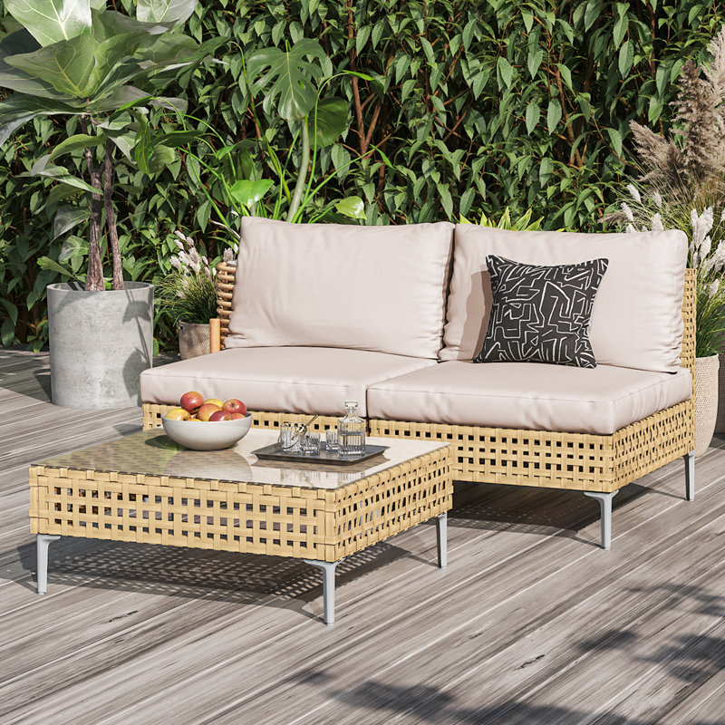 McBain 2- Person Seating Group with Cushions, Natural