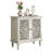 Vintage Hollow-Carved Accent Cabinet, 2-Door Display Storage Sideboard With Symmetrical Floral Design, Adjustable Shelf And Solid Wood Legs For Living Room Entryway(Antique Grey White)-209036965