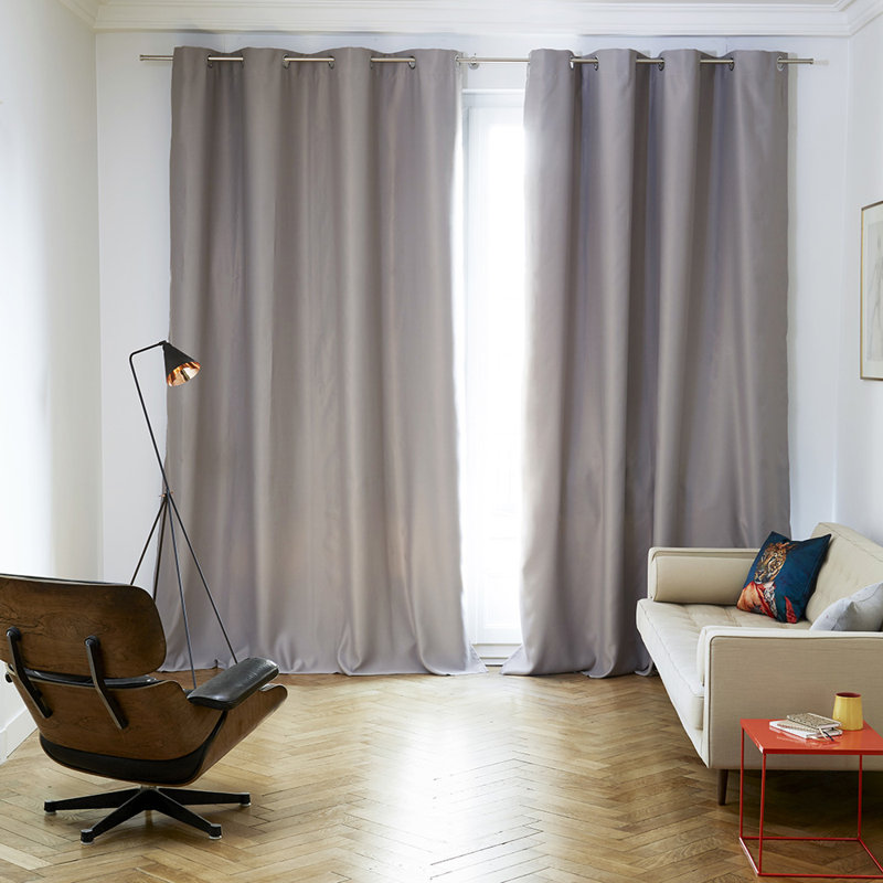 Eades Blackout Single Curtain Panel, Light Grey, 350 W x 280 D cm