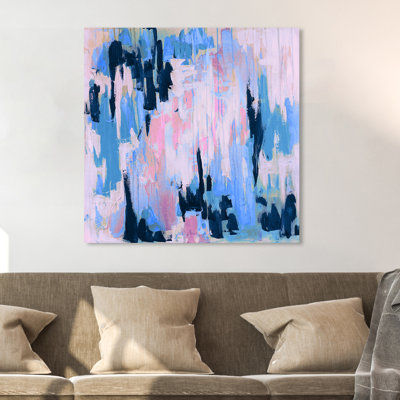 Abstrait Marissa Anderson Blush et Aqua Swan Lake - reproduction d'art sur toile