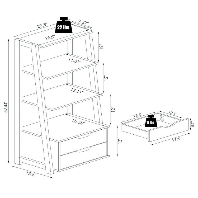 Amalda Ladder Storage Bookcase