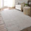 Tapis géométrique gris / beige en polypropylène / polyester tissé à la machine-1948106684