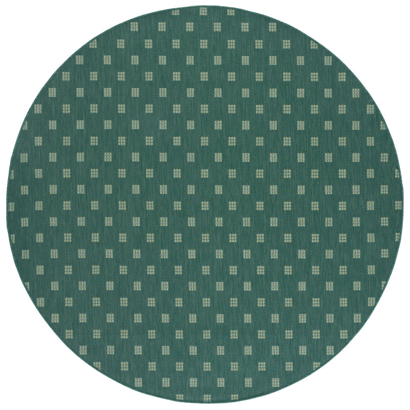 Terrace 806 Geometric Indoor/Outdoor Rug, Round 6'7"