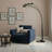 Satin Black Five-Light Floor Lamp