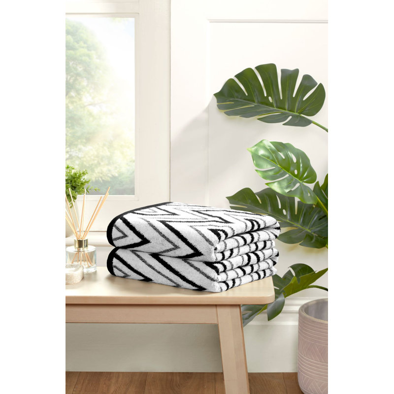 Talaijah 100% Cotton Bath Sheet, Black