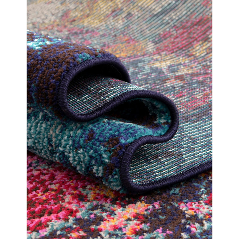 Eddins Washable Abstract Indoor Rug, Rectangle 5'1" x 8'