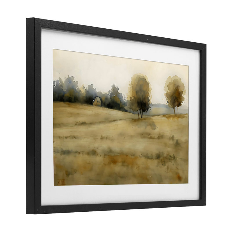 «Solitude Fields Landscape», reproduction encadrée sous verre, design par LSR Creative Studio, H 14 po x l 20 po