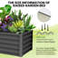 Ensemble de 2 lits de jardin surélevés en métal galvanisé - base ouverte, bord de sécurité, conception robuste pour légumes, fleurs, herbes - gris foncé, 6 x 3 x 1,5 pi-1880052452-1880052457-1880052459