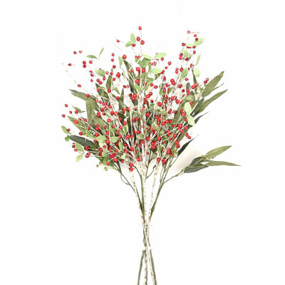 Branche de feuillage artificiel de 36 po en forme de baies pour bouchons de vase en bouleau de ferme pour décoration de table de bureau