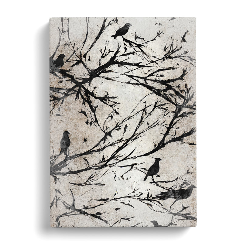Resting Birds - Wall Art, Wrapped Canvas, 50cm H x 35cm W, No Matte
