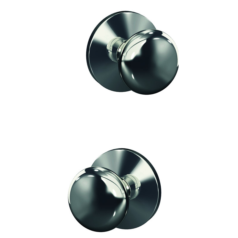 Custom Plymouth Hall-Closet and Bed-Bath Knob with Kinsler Trim, Bright Chrome