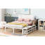 Lit plateforme double en métal avec rangement, armoire en bois, teinte blanche-752076475