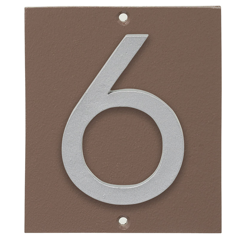 Plaque d’adresse murale sur 1 ligne flottante, Sable, Argent, Oui