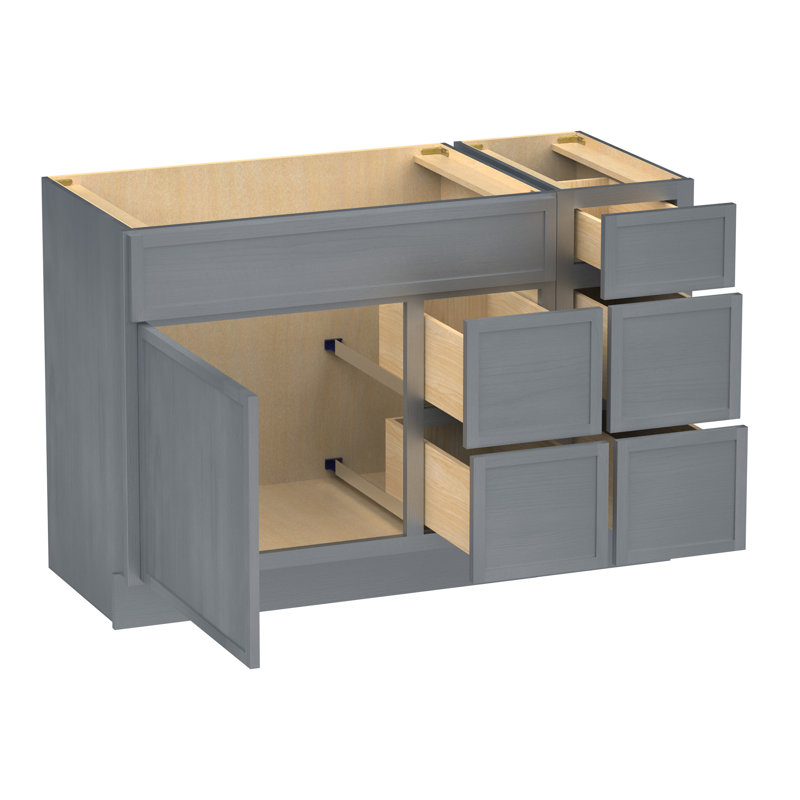 Base de meuble-lavabo simple 48 po seulement, Argent argent