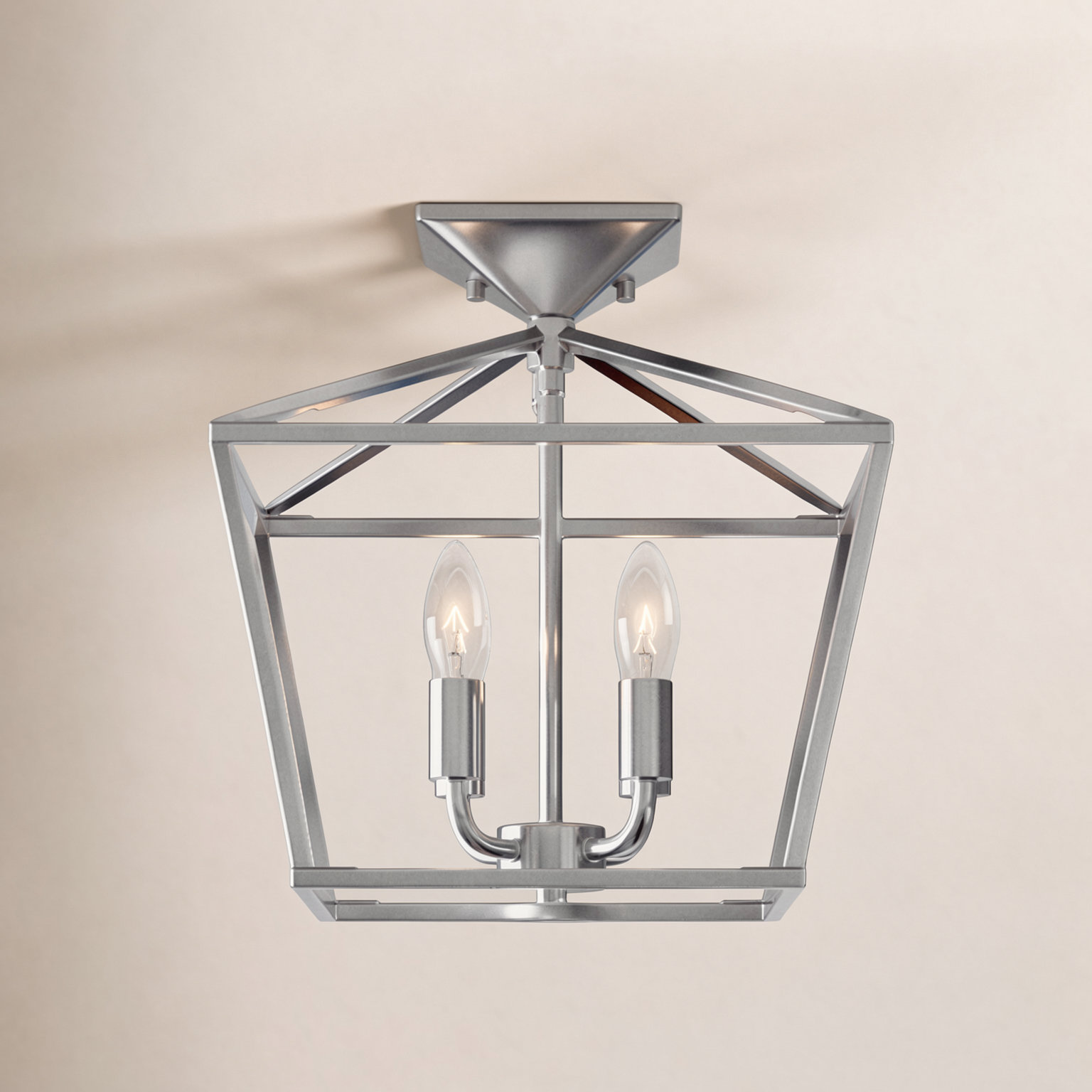 Hastings 4-Light Semi Flush Mount, Satin Nickel
