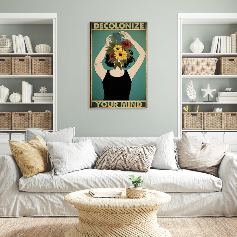 Hollmon Decolonize Your Mind - 1 pièce, impression sur toile tendue sur toile tendue, L 24 po x H 36 po