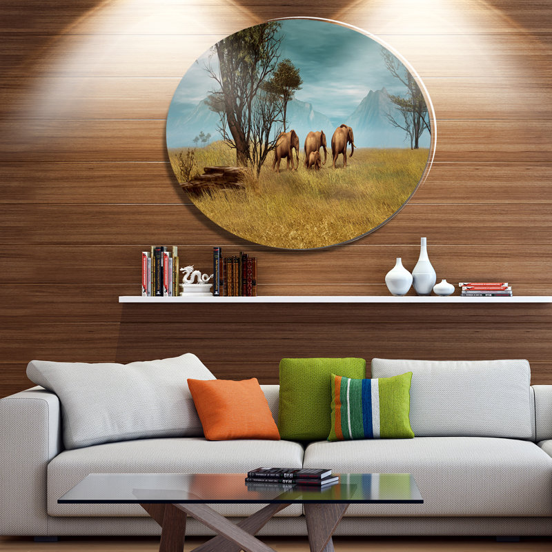 «African Elephants Panorama», photographie, H 23 po x l 23 po x P 1 po, H 36 po x l 36 po x P 1 po