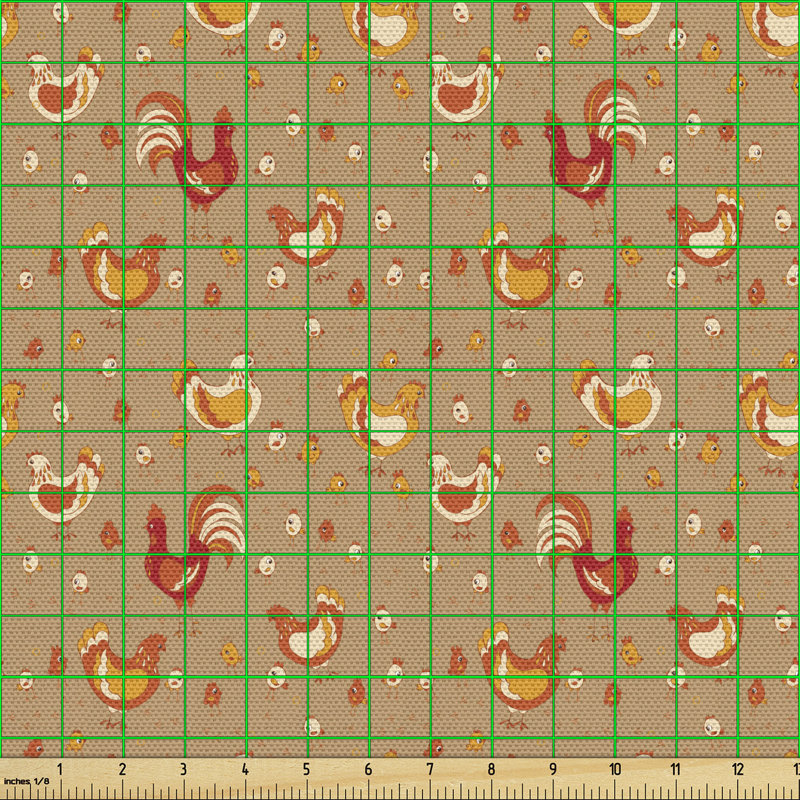 Brunilda Rooster Chicken Fabric