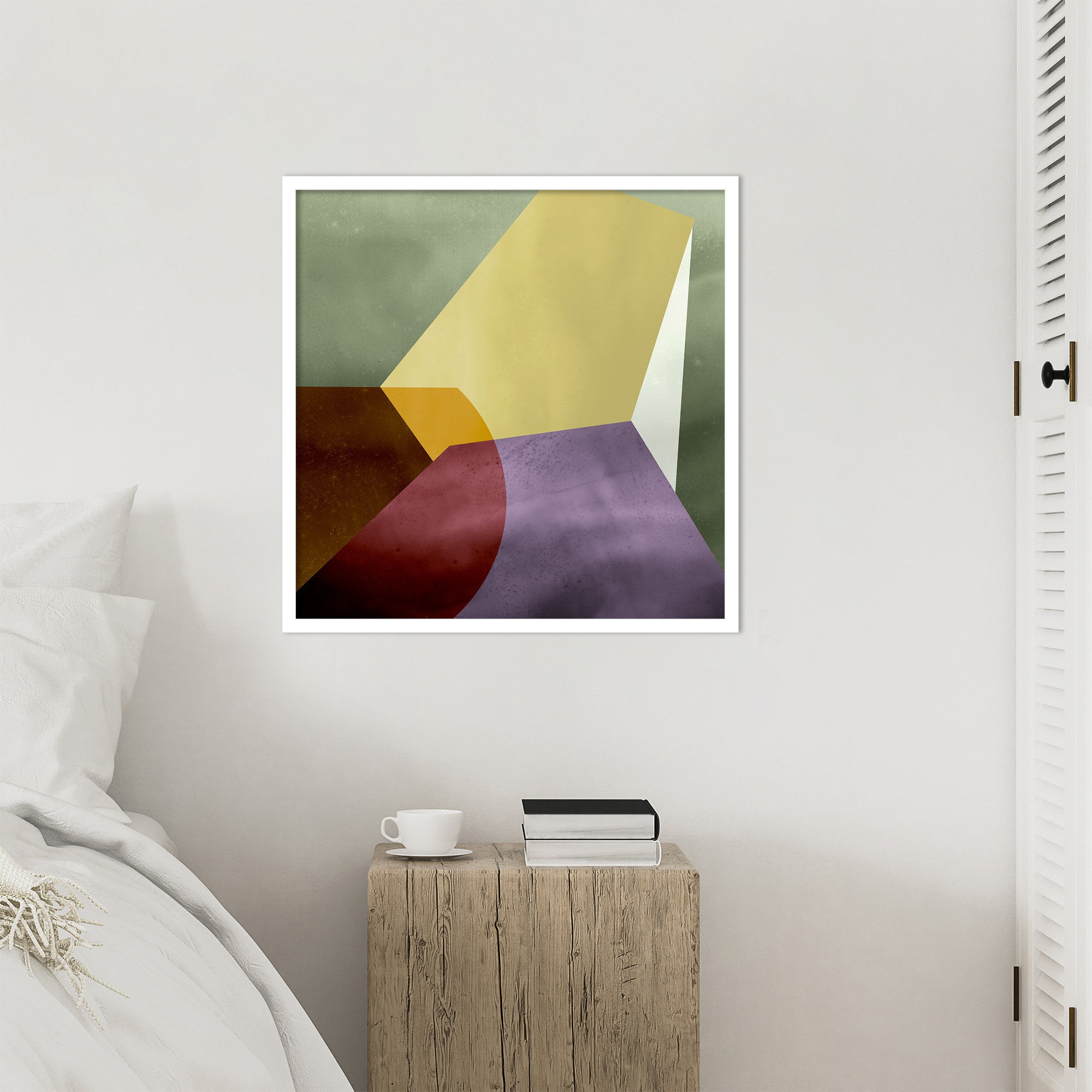 Essentially Minimal VI by Flagler Wood Framed Wall Art Print, 25" H x 25" W, White