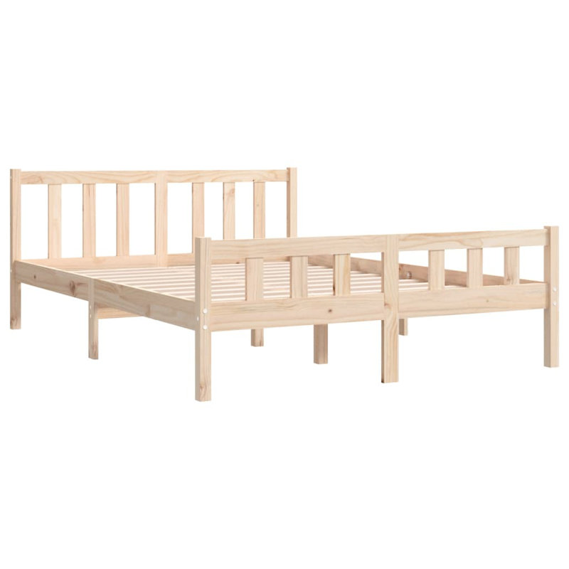 Bed Frame Solid Wood, Small Double (4'), natural