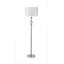 Lampe sur pied en chrome et cristal 63 "en forme d'orbe avec abat-jour tambour blanc