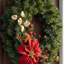 Poinsettia rouge et jet de pomme de pin doré - ensemble de 2