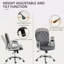 Chaise de bureau en molleton Oramel, chaise de bureau capitonnée avec accoudoirs rembourrés, hauteur réglable et roulettes pivotantes-77221632