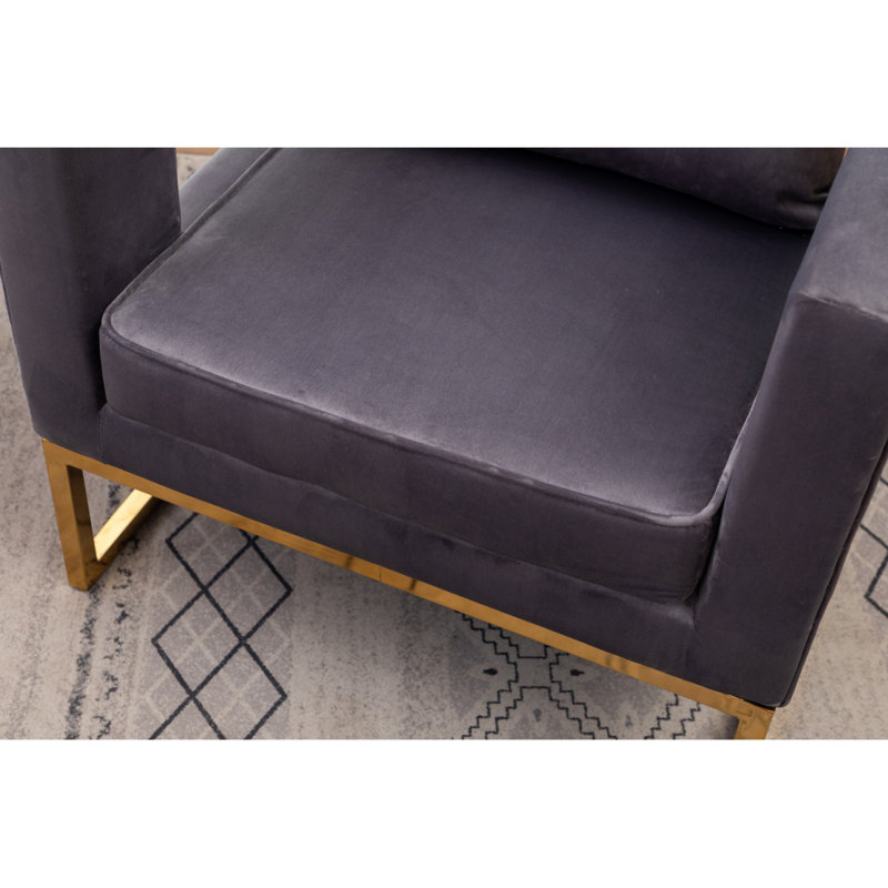 Fauteuil d'appoint rembourré Lenola, Gris