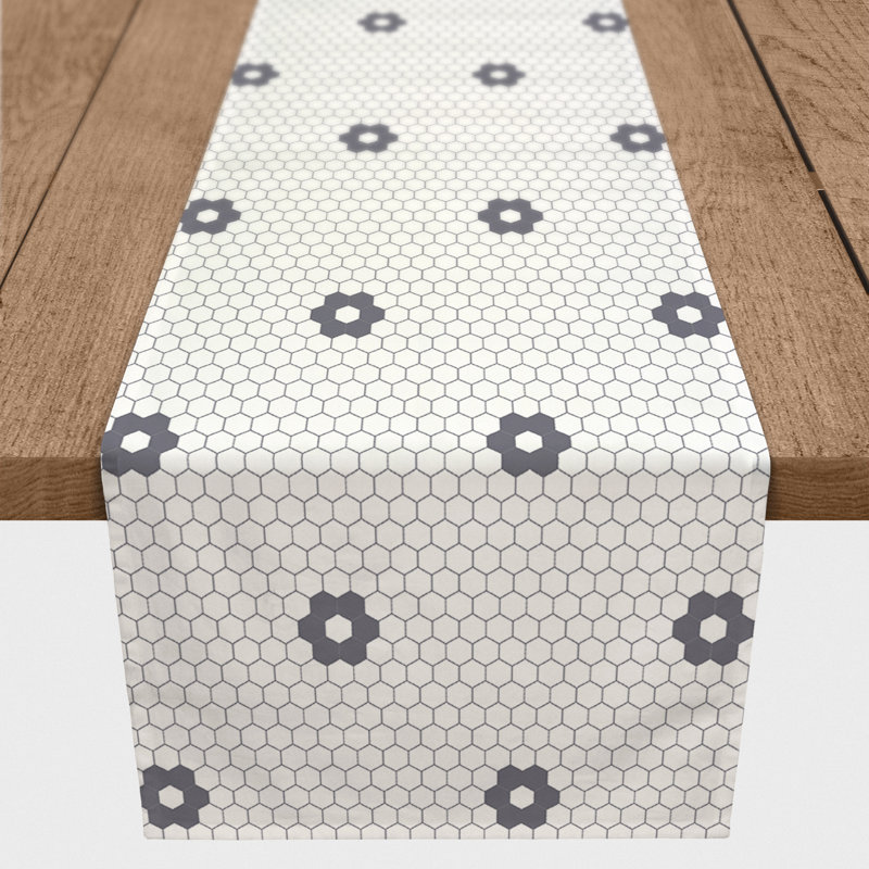 Geometric Table Runner, 72" x 16", Dark Gray