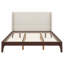 Lit plateforme moderne en bois avec tête de lit tapissier haute-637519499