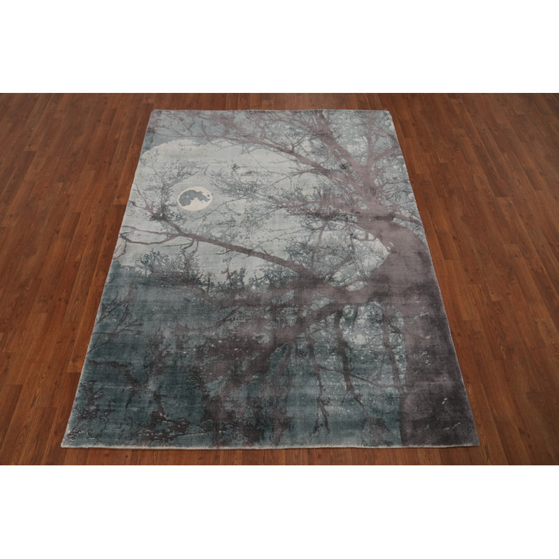 Nature Print Modern Abstract Rug 5x7