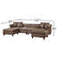 Canapé modulaire de coin en simili cuir avec repose-pieds Abheer-2016464968