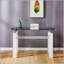 Console en panneau de fibres à densité moyenne, plateau en verre trempé, table de vestibule moderne