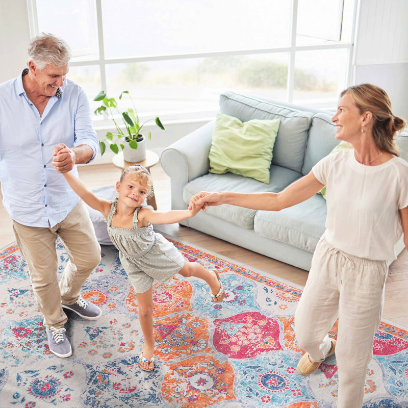 5X8 Area Rug, Washable, Non-Slip - Make Your Home More Inviting With This Living Room, Bedroom, Kitchen, Dining Room Rug Elegant Pattern Machine Washable 5X8, Low-Pile, Transform Decor Style Surface