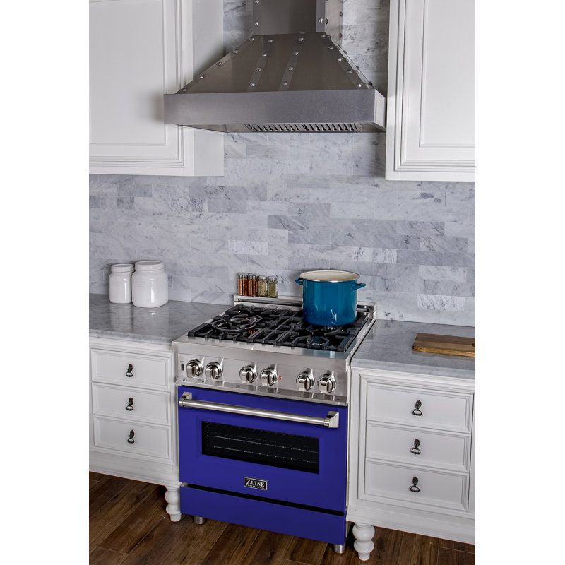 ZLINE 30" Legacy Dual Fuel Range, Blue Matte Stainless Steel