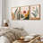 Mid Century Modern Boho "Abstract Fern Leaf & Desert Landscape Artwork, Warm Earth Tone Triptych Wall Pictures, Framed Canvas Giclée Print 3 Pieces Wall Art" 16"x24"x3 pcs, 24"x36"x3 pcs-73721024-73721026
