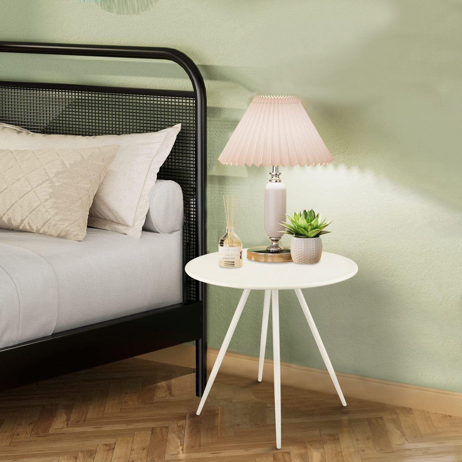 George Oliver Metal End Table, Round Accent Coffee Side Table, Anti ...