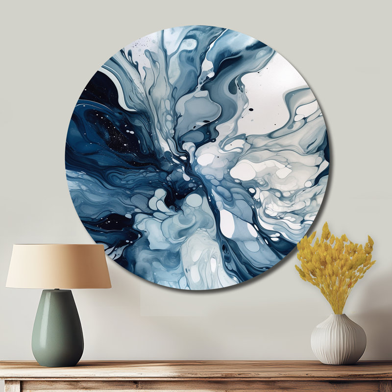 Cinque - Art abstrait rond en métal, H 16 po x l 16 po