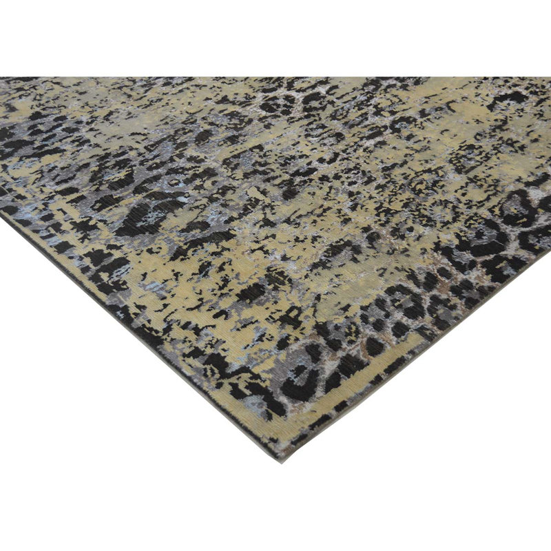 Tapis beige et gris anthracite de haute qualité noué à la main, Rectangle 9 pi x 12 pi