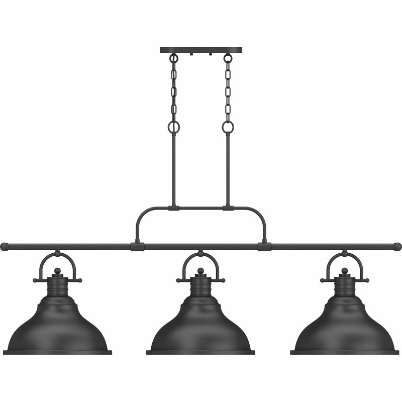 Luminaire suspendu linéaire à 3 lumières pour îlot de cuisine à DEL en forme de cloche avec bols en forme de cloche