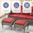 50" Wide PE Wicker Outdoor Patio Glider Loveseat With Ottomans-807532577-807532578