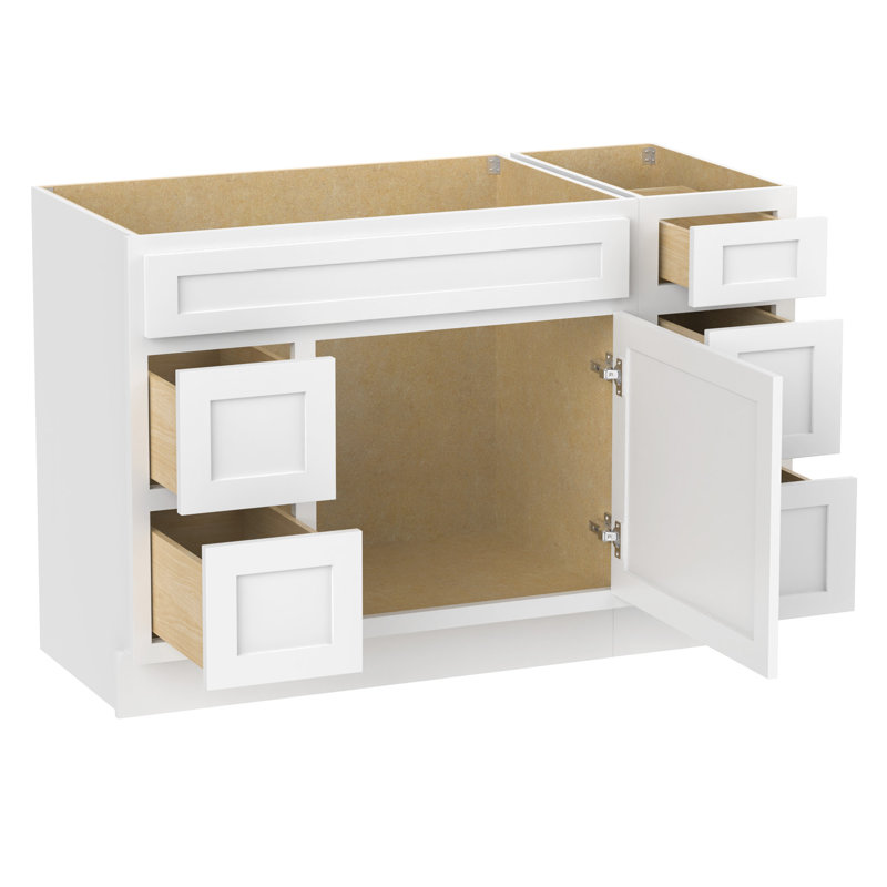 Base de meuble-lavabo simple 48 po seulement, Blanc
