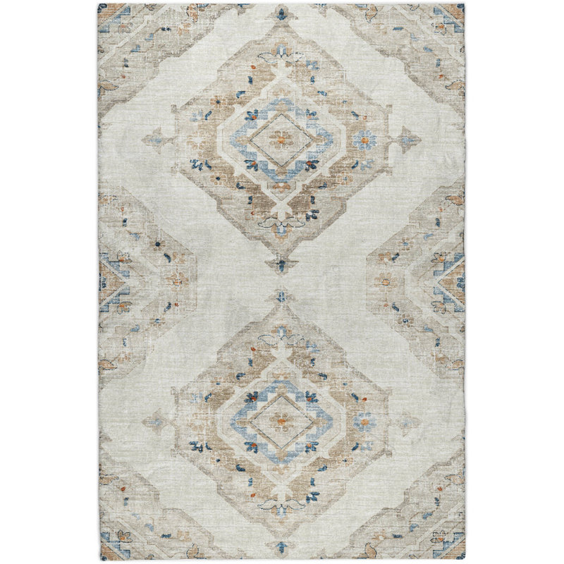 Premium Machine Washable Dream Shag ADS91 Oriental Rug, Linen, 9' x 12'