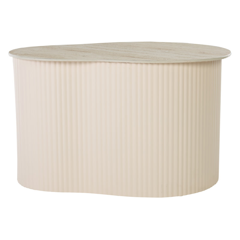 MTP Small Side Table, Light Beige, 16.54" H x 27.56" W x 18.11" D