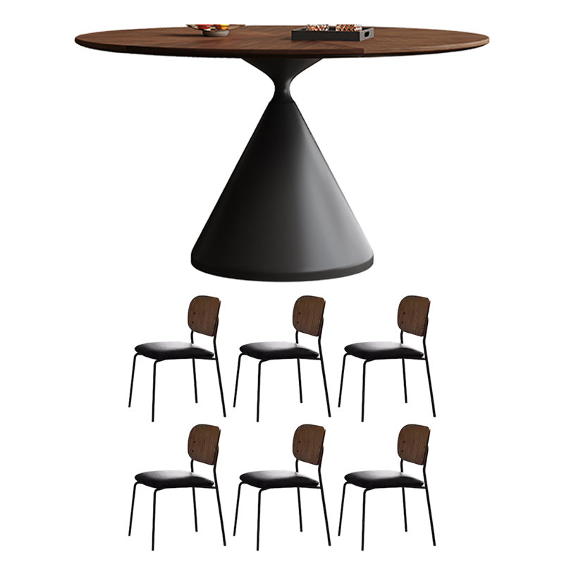 Modern Medieval Style Dining Table, 29.52"H x 47.24"L x 47.24W