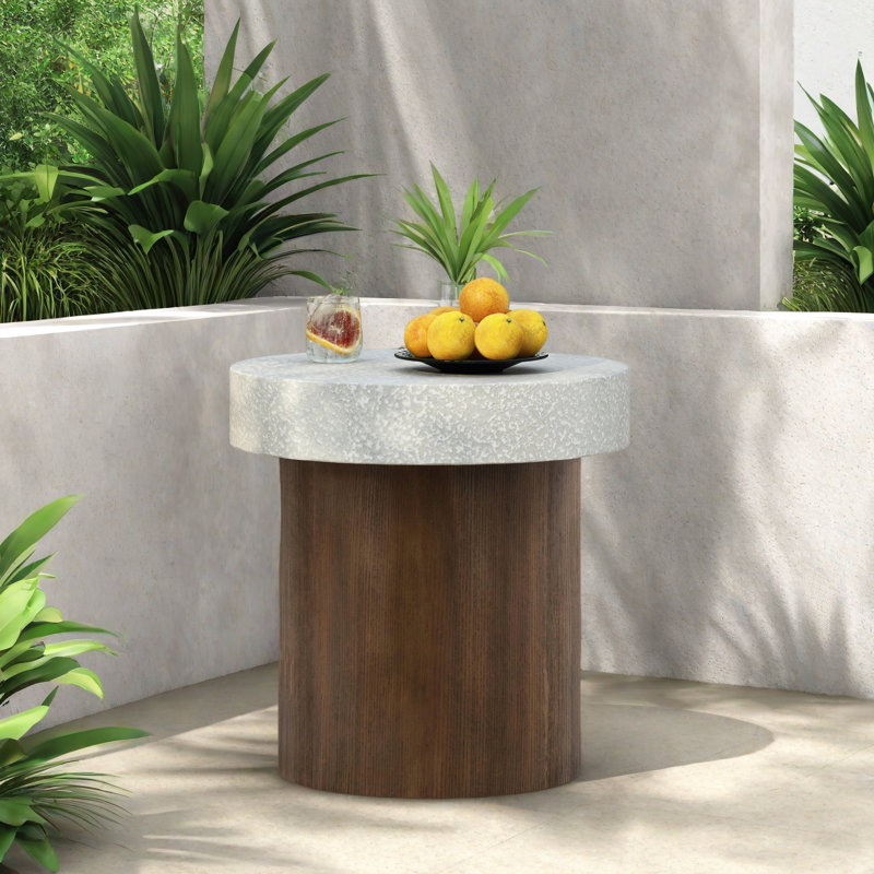 MGO Square Side Table [Top(Antique White) + Base