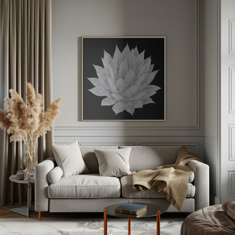 "Agave Agave" Framed Textured Wall Art, 12" H x 12" W, Silver