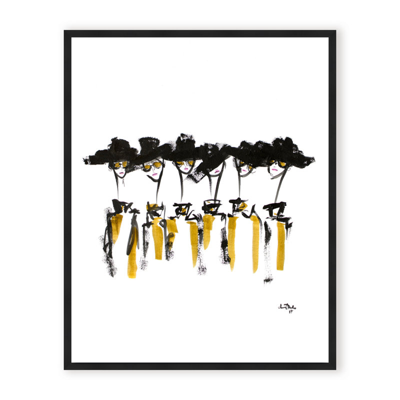 Hat And Sunnies Print by Chauncey Jacks, Black, Framed Canvas, 30" H x 24" W x 2.375" D